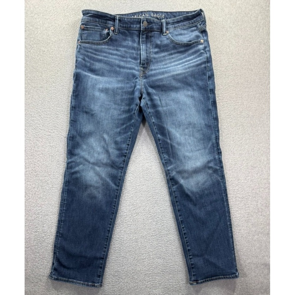 American Eagle Jeans Men's 36x32 Airflex Athletic Straight Medium Wash Denim
